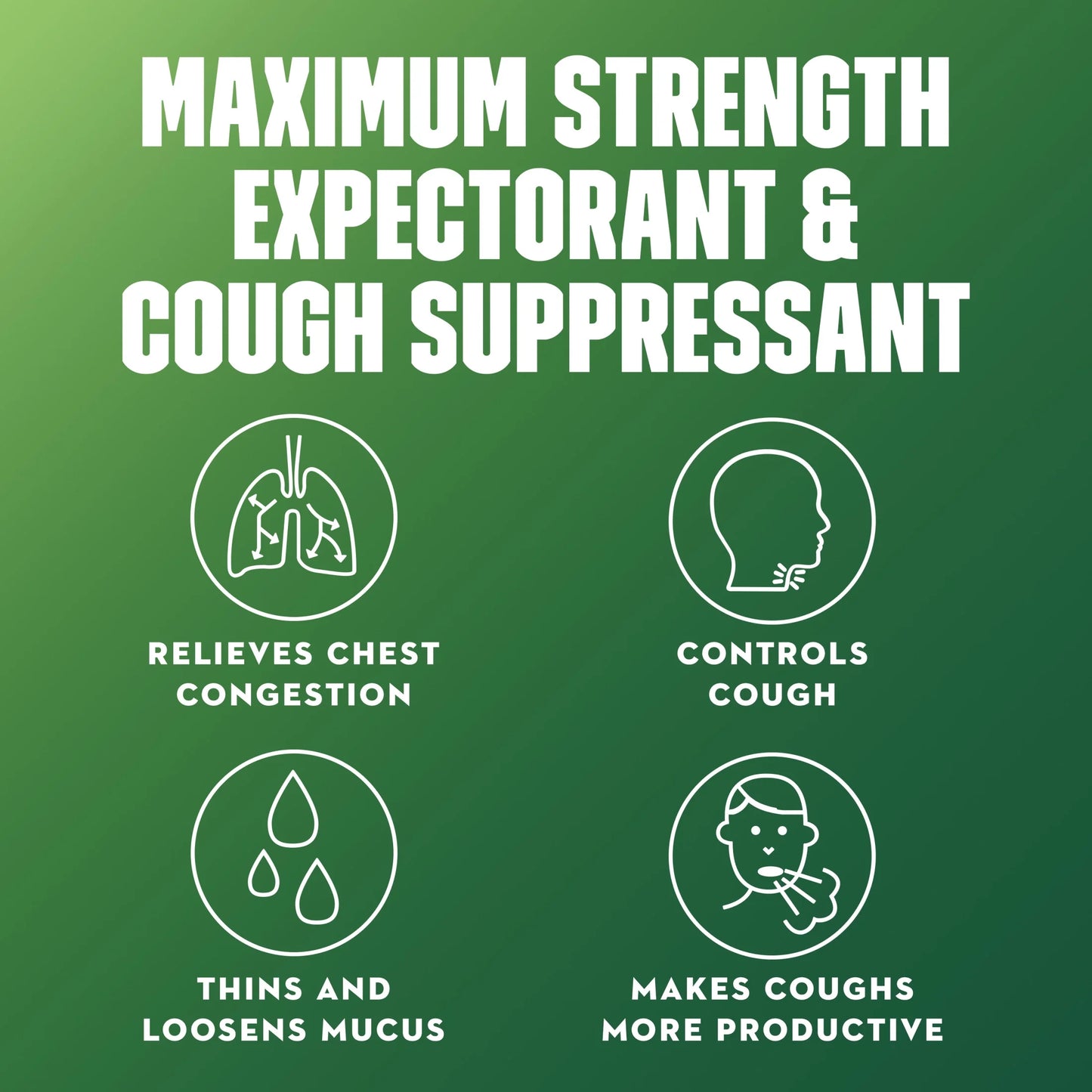 DM 12 Hour Max Strength Expectorant & Cough Medicine, Excess Mucus Relief, FSA, 14 Tablets