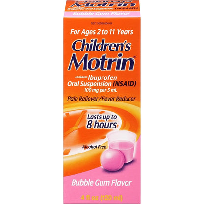 Children' Pain Reliever Oral Liquid Suspension, Bubble Gum, 4Oz