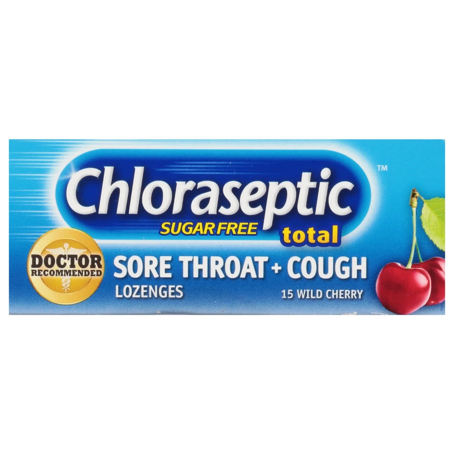 Total Sore Throat + Cough Lozenges, Sugar-Free Wild Cherry Flavor, 15 CT