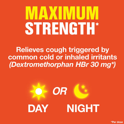 Maximum Strength  Cough Suppressant, Fast Release Caplets, Lasts up to 8 Hour Day or Night, 20 Count.