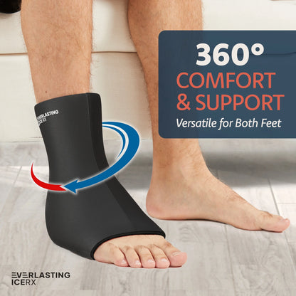 Ankle Ice Pack Wrap for Injuries Reusable, Foot Ice Pack Wrap - Cold Compression Therapy for Pain Relief, Plantar Fasciitis, Sprained Ankles, Achilles Tendonitis Relief