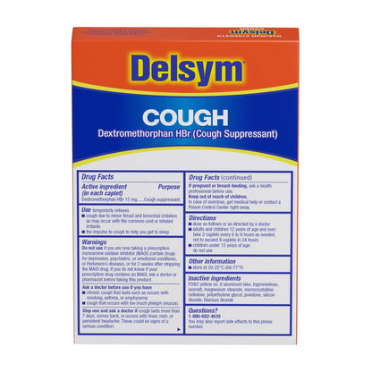 Maximum Strength  Cough Suppressant, Fast Release Caplets, Lasts up to 8 Hour Day or Night, 20 Count.