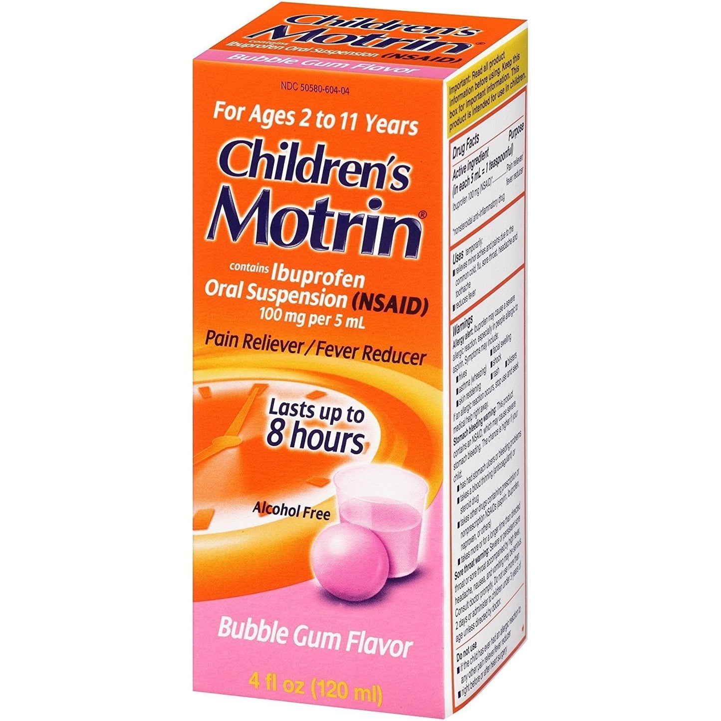 Children' Pain Reliever Oral Liquid Suspension, Bubble Gum, 4Oz